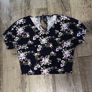 Express Black Floral Women's Blouse